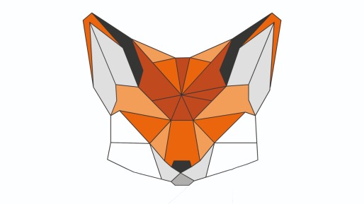 Polygonaler Fuchskopf Logo der Tischlerei Fuchs